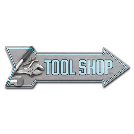 Signmission Tool Shop Arrow Decal Funny Home Decor 24in Wide D-A-8-999564